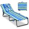 Costway Beach Chaise Lounge Chair with Face Hole Pillows & 5-Position Adjustable Backrest